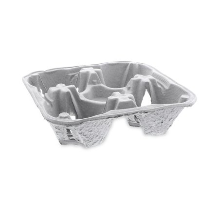 Pactiv EarthChoice Four-Cup Carrier with Food Tray, 8-32 oz, Four Cups, PK300 PK M510032